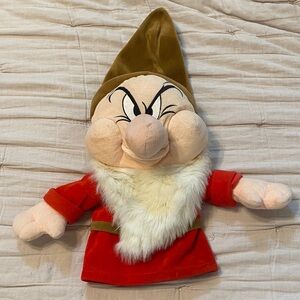 Plush Snow White Dwarf Puppet with Red Outfit
